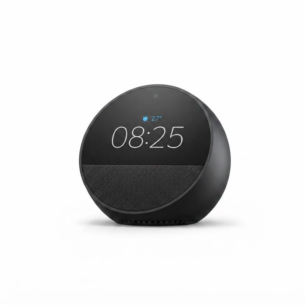 Echo Spot Smart Alarm Clock – Vibrant Sound, Alexa Integration, Customizable Display, 2.8" Touchscreen, Motion-Detection Routines |Black
