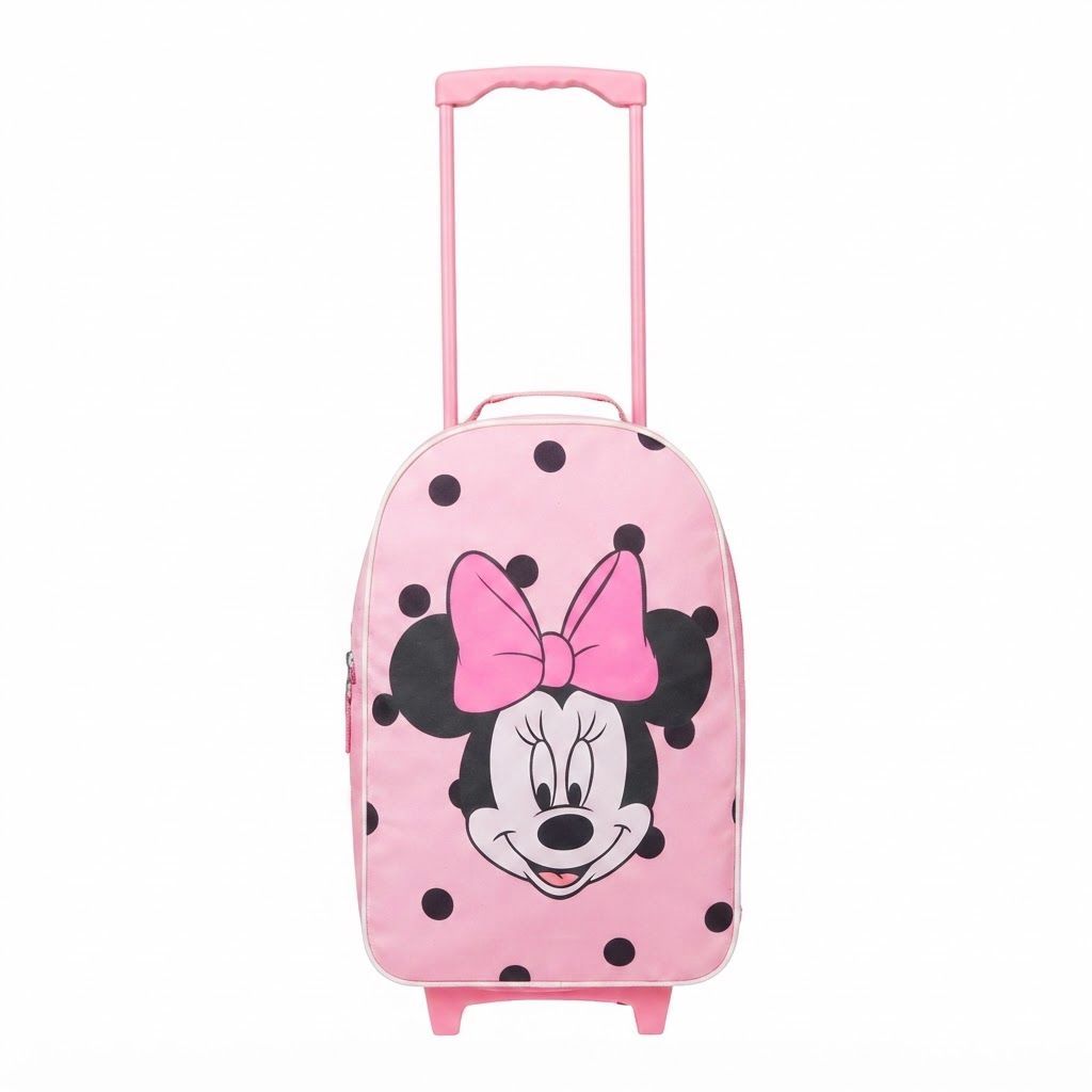 Disney Kids Suitcase with Wheels - Lightweight Foldable Carry On Luggage for Girls - Stitch