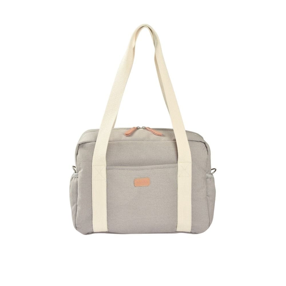 Beaba Paris Changing Bag, Facilitates Storage And Organisation, Built-in Pram Attachment System, Strap And Cotton Shoulder Handle - Light Mist