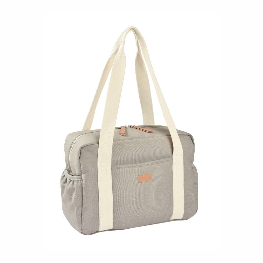 Beaba Paris Changing Bag, Facilitates Storage And Organisation, Built-in Pram Attachment System, Strap And Cotton Shoulder Handle - Light Mist