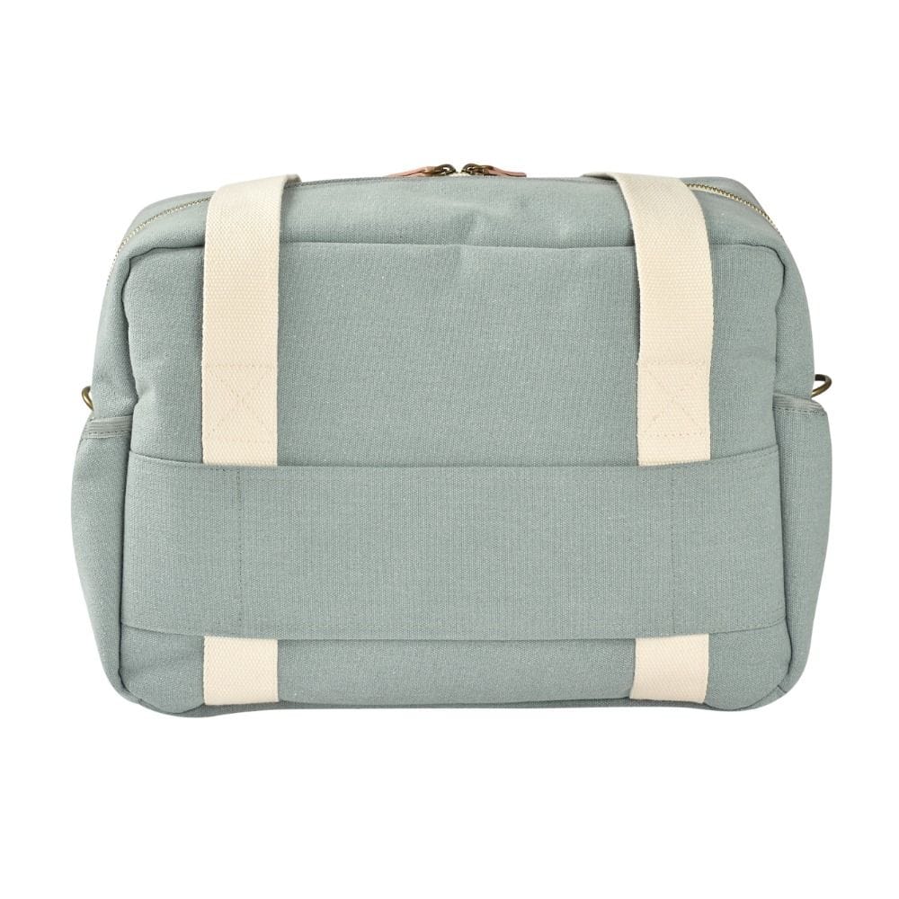 Beaba Paris Changing Bag, Facilitates Storage And Organisation, Built-in Pram Attachment System, Strap And Cotton Shoulder Handle - Sage Green