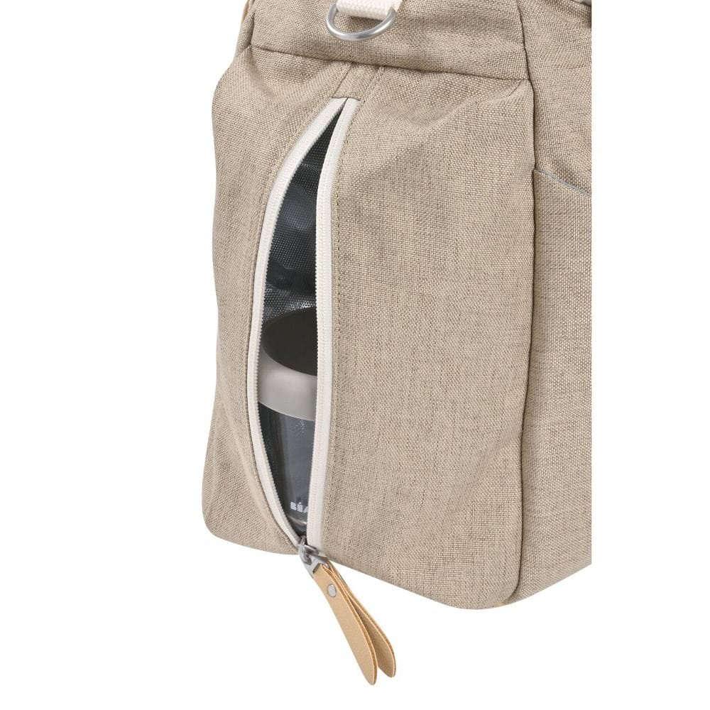 Beaba Sydney II Eco Changing Bag, 21L Capacity, Shoulder Strap, Removable Changing Mat, Multiple Pockets - Clay Soil