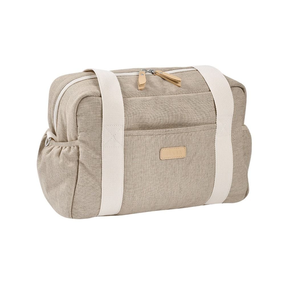 Beaba Paris Changing Bag, Facilitates Storage And Organisation, Built-in Pram Attachment System, Strap And Cotton Shoulder Handle - Eco Clay