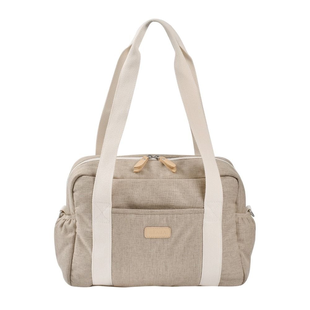 Beaba Paris Changing Bag, Facilitates Storage And Organisation, Built-in Pram Attachment System, Strap And Cotton Shoulder Handle - Eco Clay