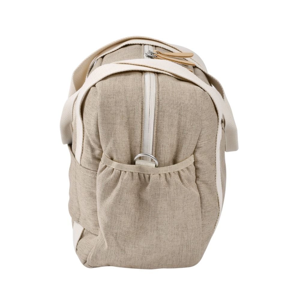 Beaba Paris Changing Bag, Facilitates Storage And Organisation, Built-in Pram Attachment System, Strap And Cotton Shoulder Handle - Eco Clay