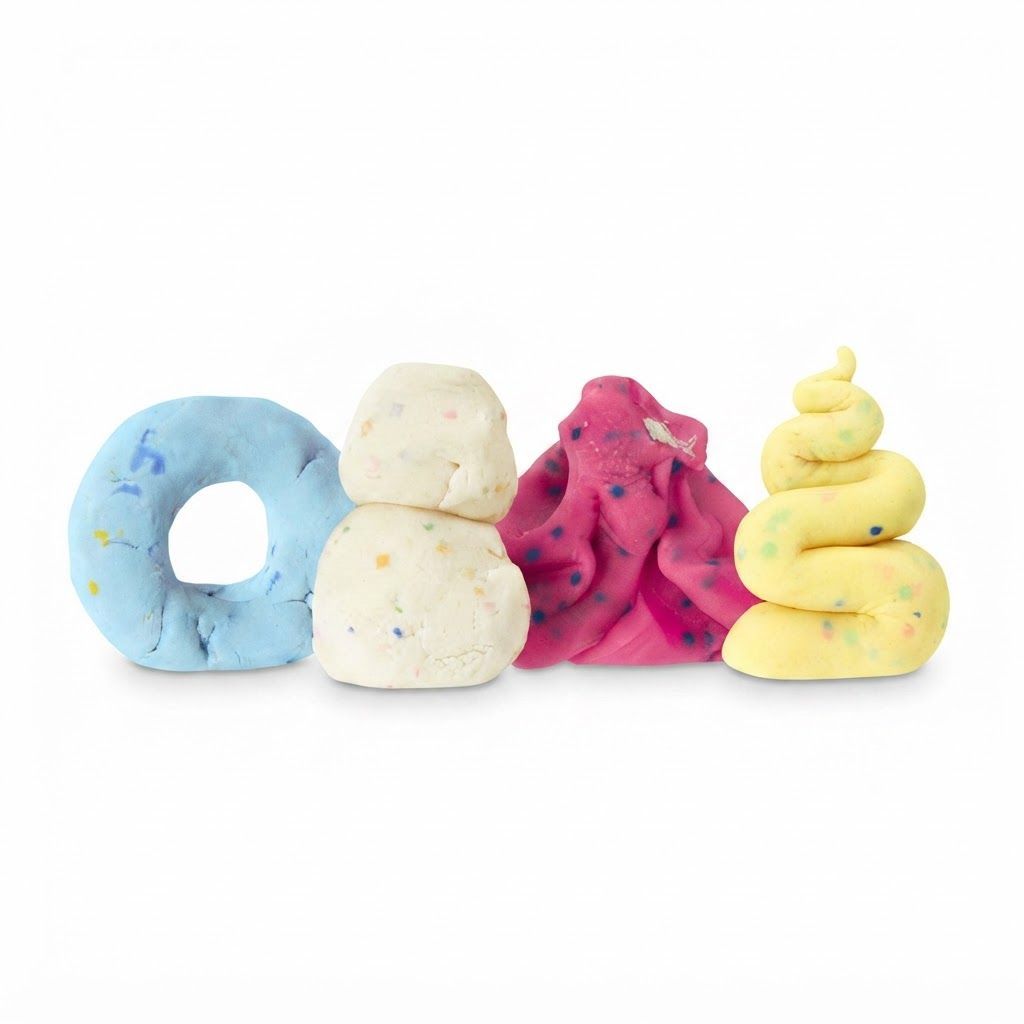 Play-Doh Confetti Modeling Compound 4-Pack, Festive Colors Blue, Yellow, White, and Pink, Creative  2 years and up