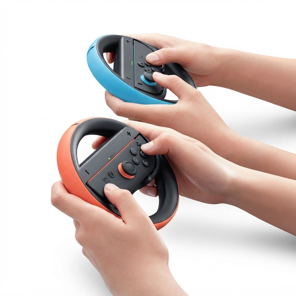 Nintendo Joy-Con 2 Wheel Pair, Ergonomic Steering Wheel Grips, Magnetic Joy-Con 2 Attachment, Racing Game Accessory Set | 45496321383
