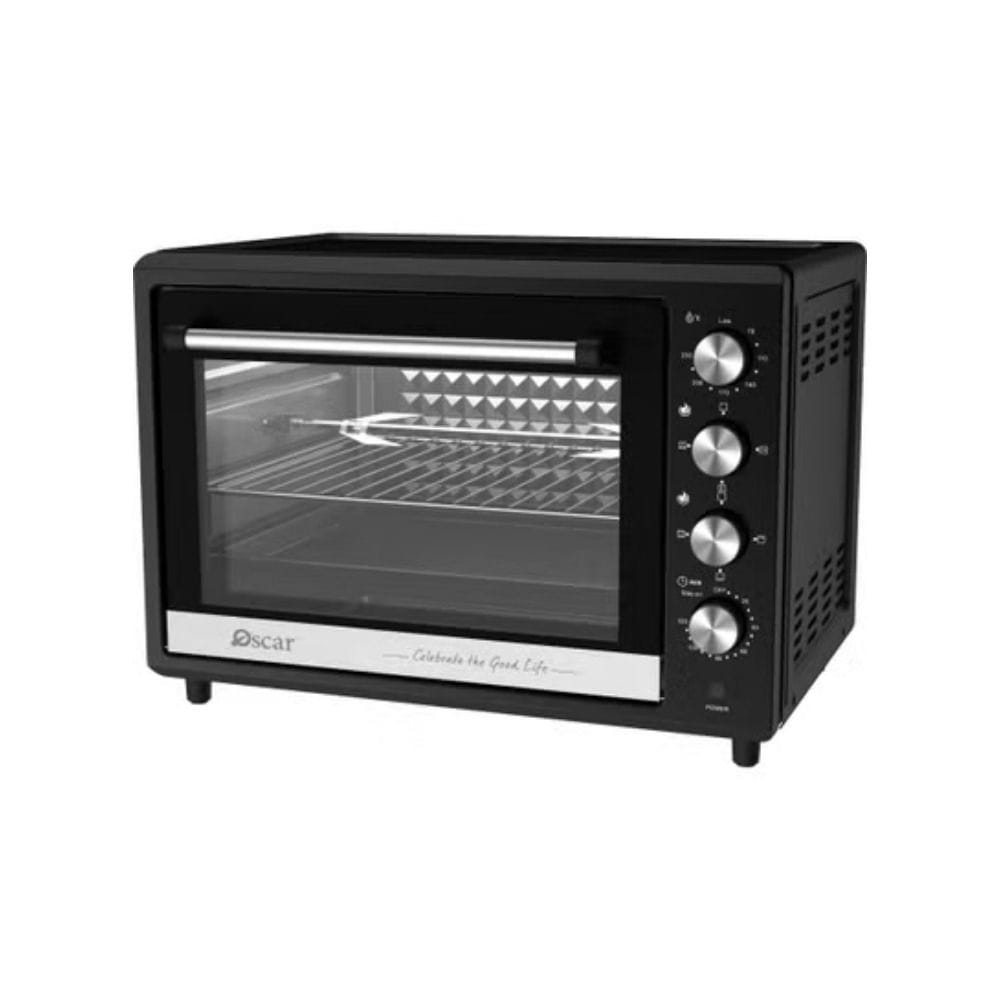 Oscar 45L Electric Oven, 1800W, Rotisserie & Convection, Double Glass Door, 120-Min Timer, Inner Light | Black - OEO45L