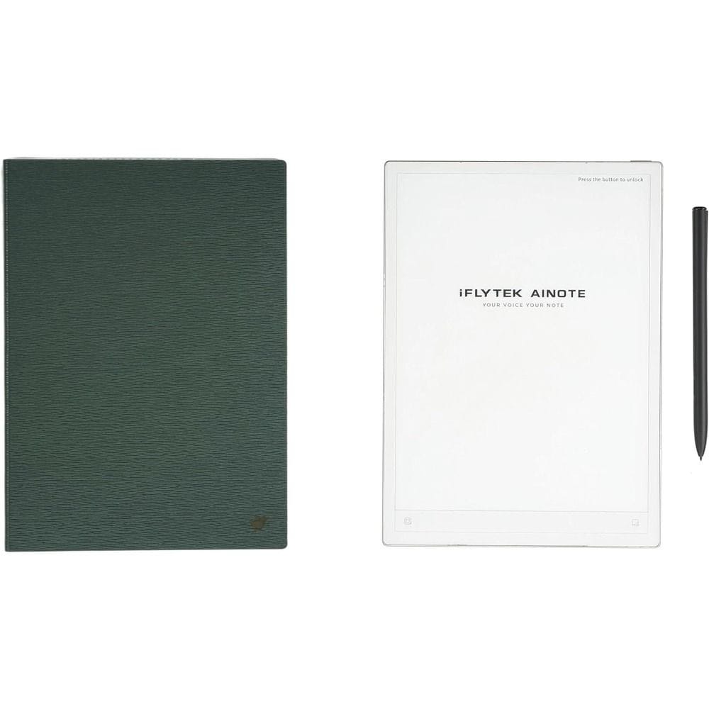 iFLYTEK AINOTE 2 Bundle 10.65" Smart AI Tablet, 1920x2560 Display, Handwriting-to-Text, 4GB RAM, 64GB Storage, 4000mAh Battery, Protective Folio & 5 Pen Refills, Dark Green