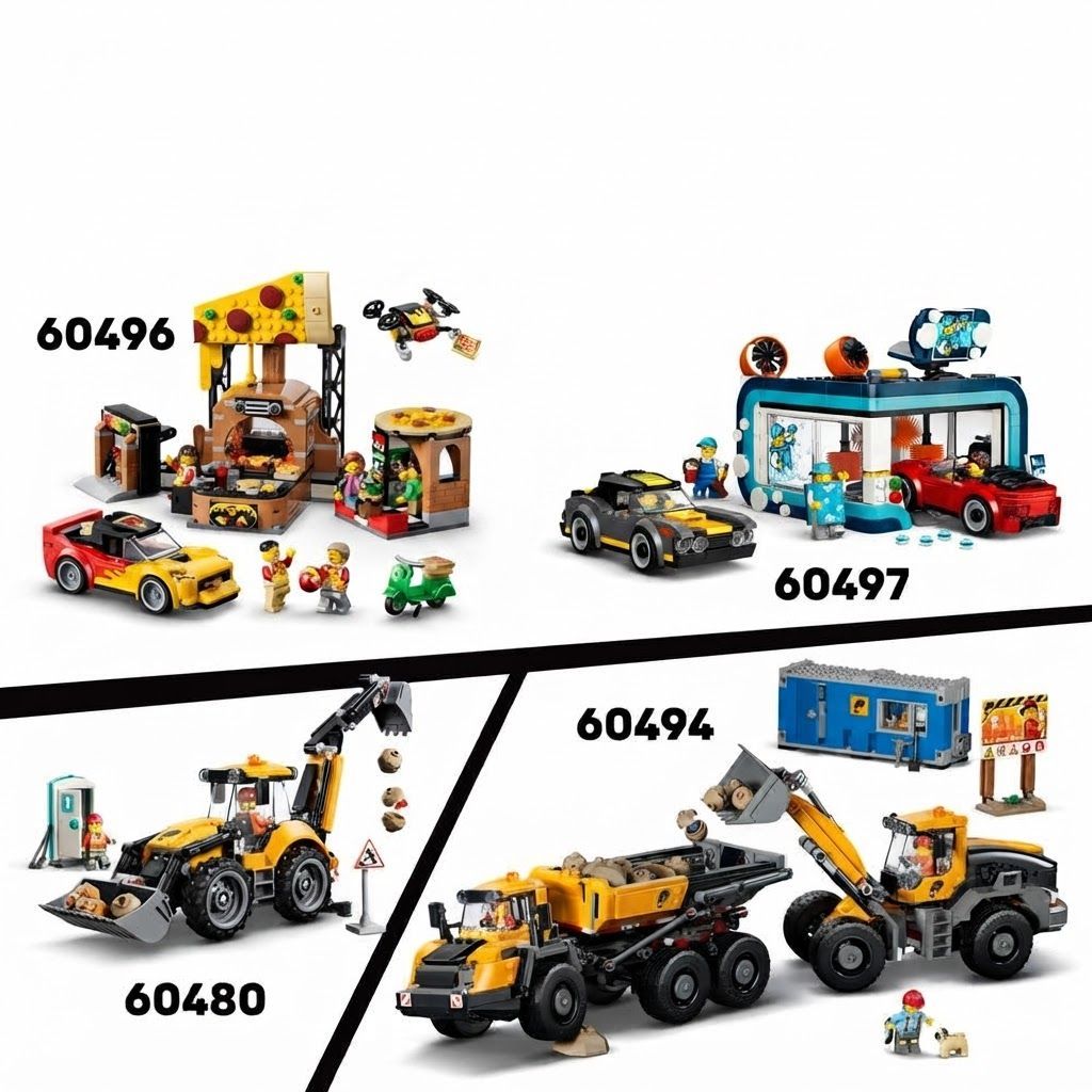 LEGO City Passenger Jet Building Set, Airplane Toy with 4 Minifigures and Airport 4+ years, Suitcases, wands, camera, mug, boarding pass, trolley