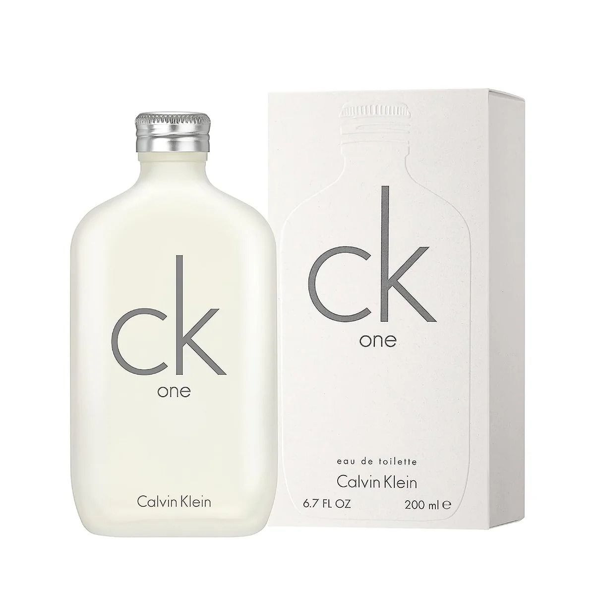 Calvin Klein CK One Eau de Toilette Unisex, Fresh Citrus Floral Fragrance with Bergamot, Green Tea, Jasmine & Musk - 200ml