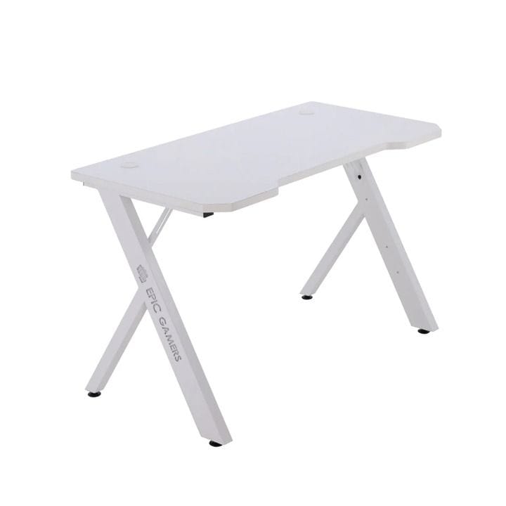 Epic Gamers Gaming Desk V2 – V2 Series Gaming Desk for PC Gaming & Streaming Setup | White – EG-V2GD-W