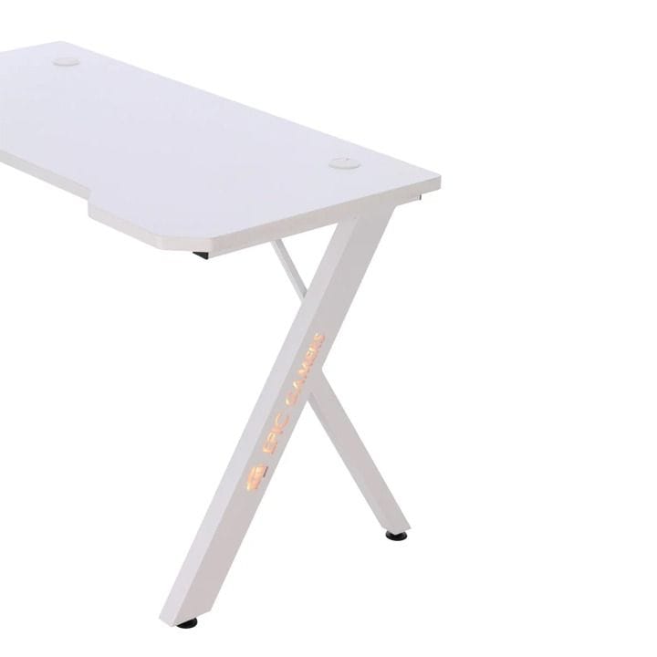 Epic Gamers Gaming Desk V2 – V2 Series Gaming Desk for PC Gaming & Streaming Setup | White – EG-V2GD-W