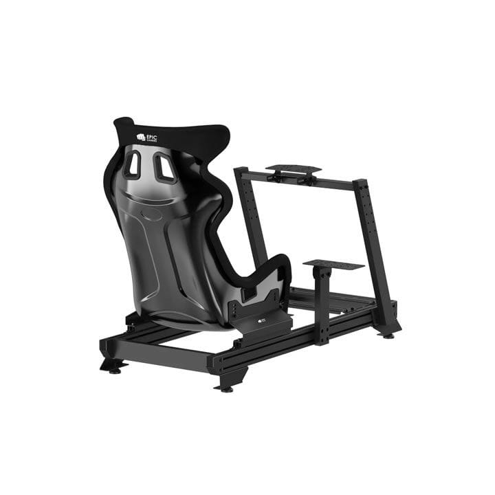 Epic Gamers Strix Sim Racing Cockpit – Racing Simulator Cockpit with Gear Shift Mount & Seat | Black – EG-RCGMS
