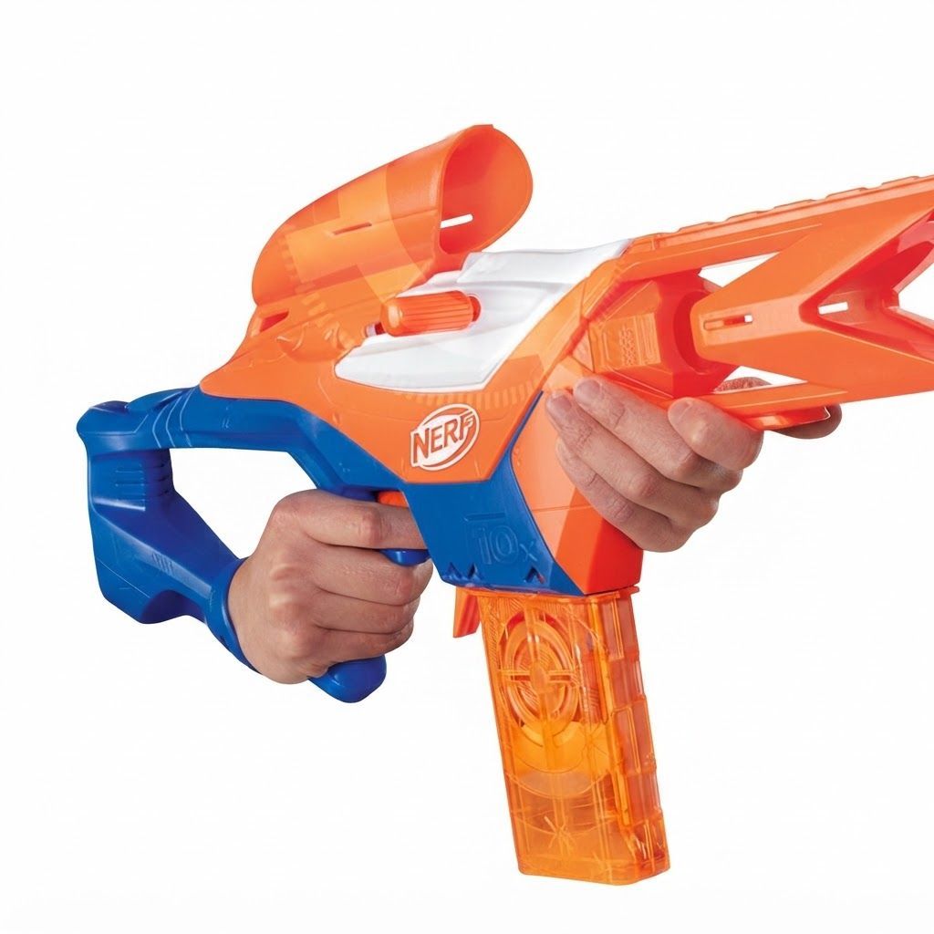 Nerf N Series Pinpoint Dart Blaster, Precision Scope & Barrel, 10-Dart Clip, 18 N1 Darts