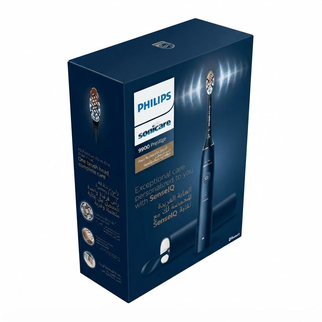 Philips Sonicare 9900 Prestige Rechargeable Toothbrush HX9992/22, Midnight Blue with SenseIQ