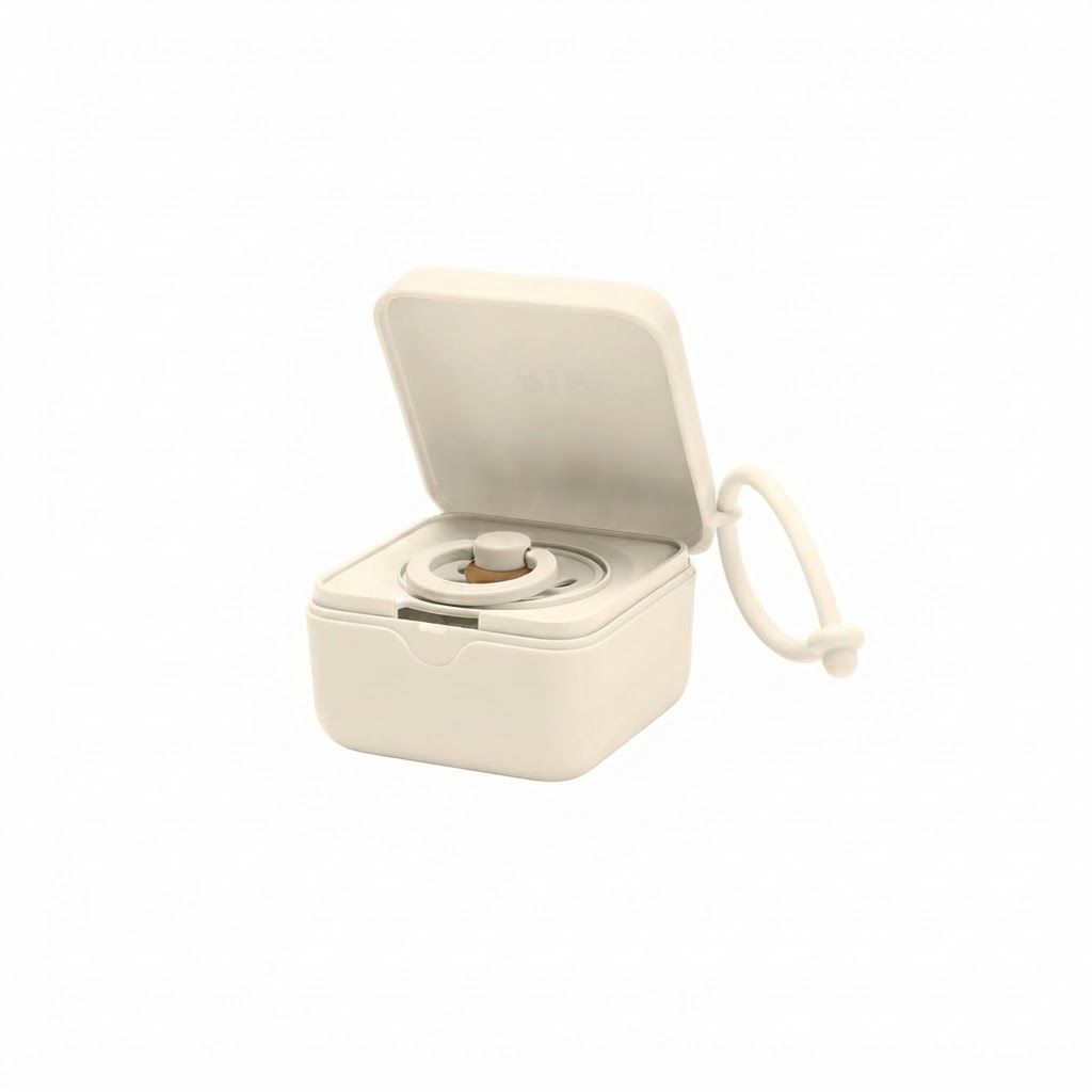 BIBS X Liberty Pacifier Box, Holds Up To Three Pacifiers, Made From Safe 100% Food-Grade Materials, Easy Fastening Strap - Capel Sage