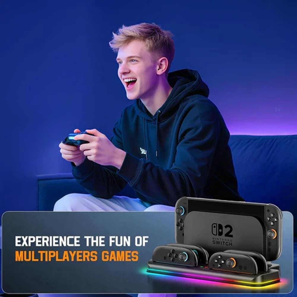Nintendo Switch 2 Controller Charging Dock, Dual Controller Fast Charging Station, LED Charging Indicators, USB-C Powered Dock | 6972861542057