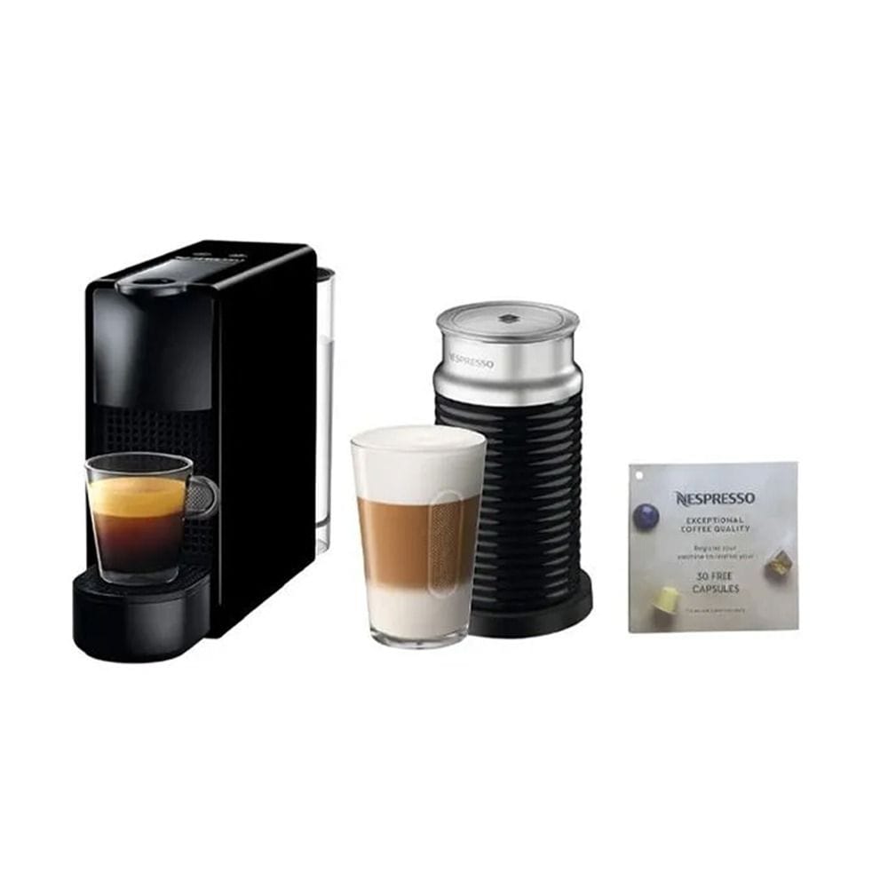 Nespresso Mini Essenza Coffee Machine Black + Daewoo 2-Slice Cool Touch Toaster + Zenan Electric Kettle 1.8L Black Bundle (603001000008793 + 603001000003514 + 603001000008798)