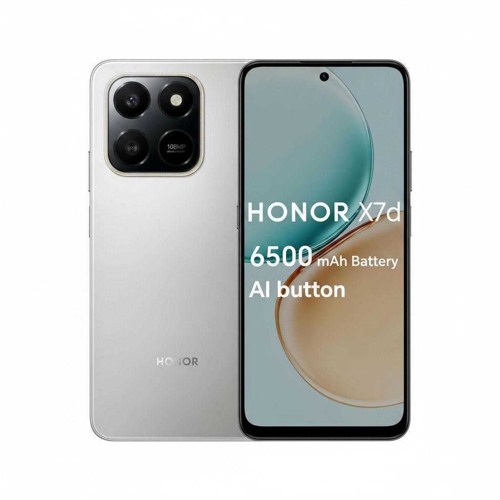 Honor X7d 5G Smartphone 8GB RAM + 256GB Storage with 108MP Camera, 6500mAh Battery & 6.77-inch 120Hz Display | Meteor Silver