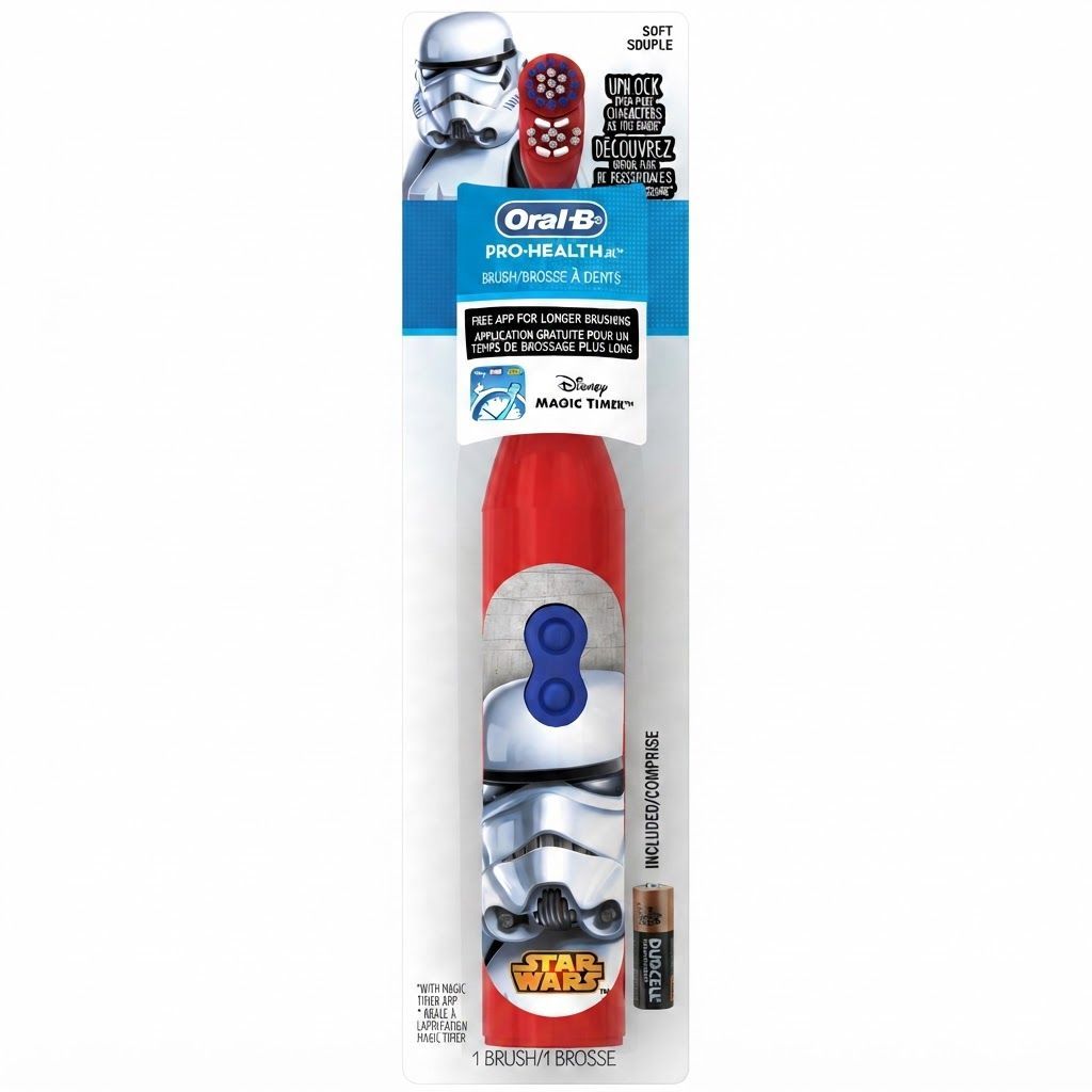 Oral-B Pro-Health Battery Powered Electric Toothbrush for Kids, Star Wars Edition - Rotating Head