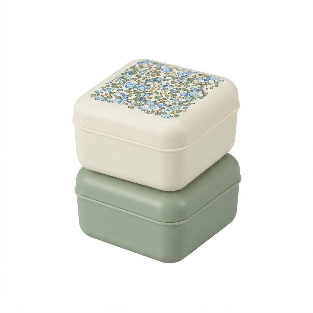 BIBS X Liberty Pacifier Box, Holds Up To Three Pacifiers, Made From Safe 100% Food-Grade Materials, Easy Fastening Strap - Eloise Ivory