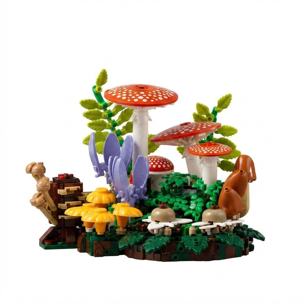 LEGO Botanicals Woodland Mushrooms DIY Forest Home Decor Building Set for Adults 