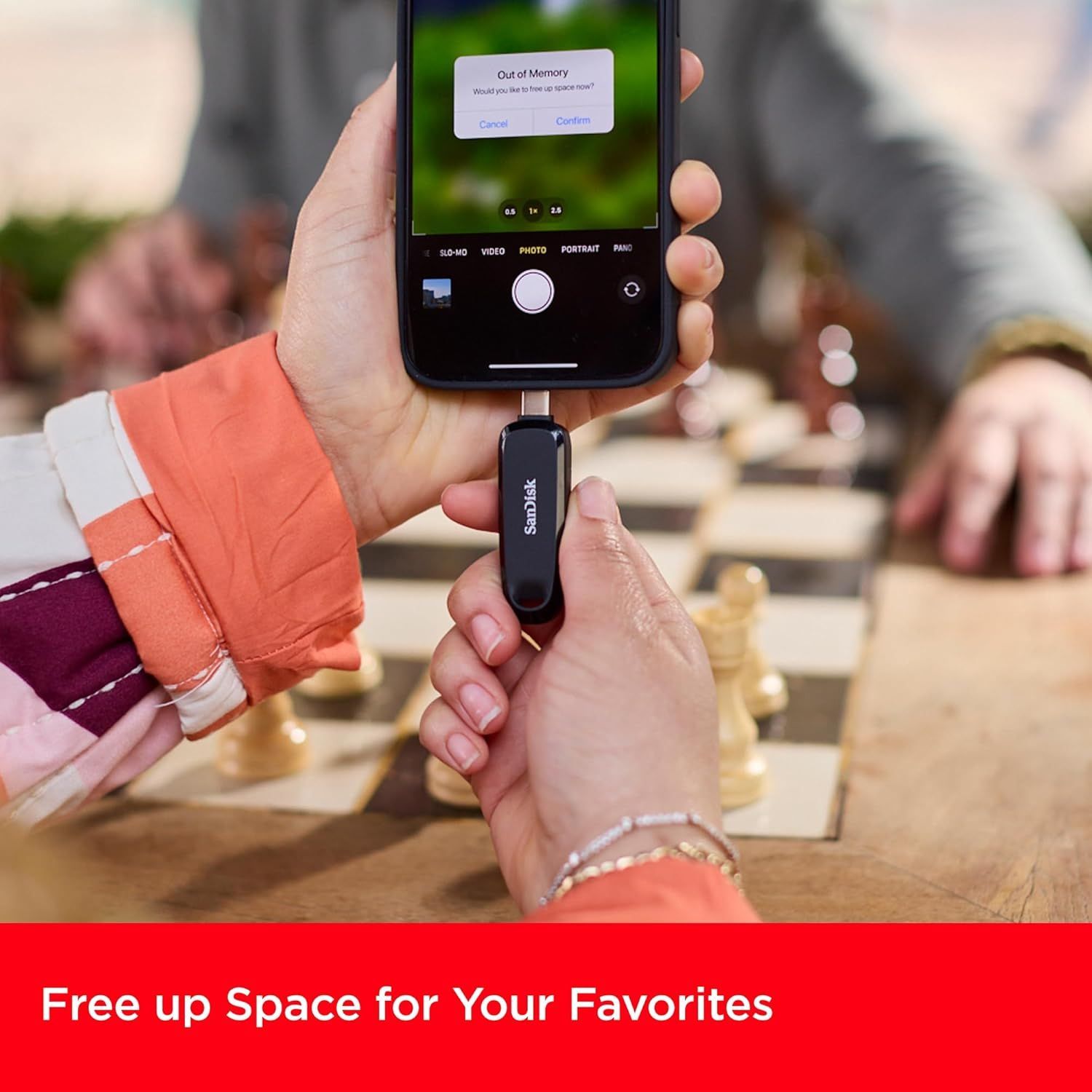 SanDisk Phone Drive USB Type-C & USB Type-A Flash Drive 128GB with Up to 100MB/s Read Speed, Auto Backup & Dual-Device Compatibility | Black - 619659206246
