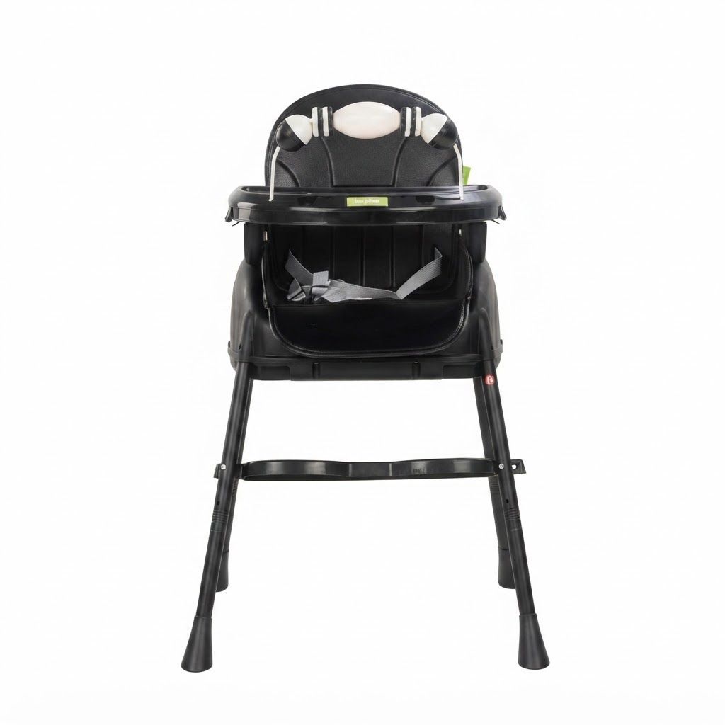 Baybee Nora 4-in-1 Convertible High Chair for Babies & Toddlers, Adjustable Height, Removable Tray & Safety Harness, Black