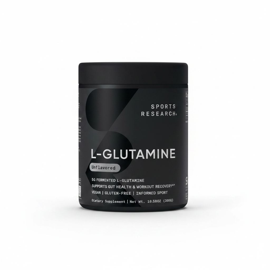 Sports Research L-Glutamine Powder - 5g for Recovery & Gut Health - 10.58 Oz