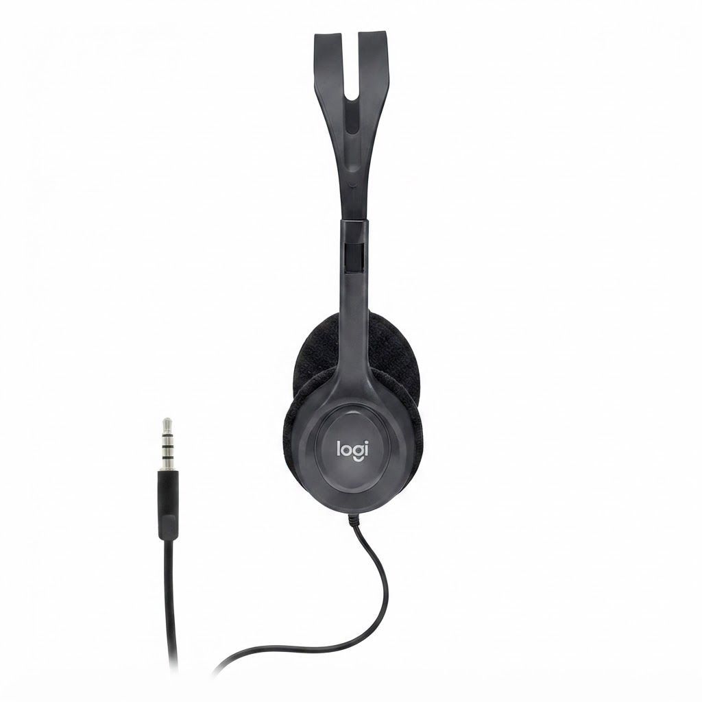 Logitech H111 Stereo Wired Headset with Noise-Cancelling Microphone - 3.5mm Jack Universal |Black