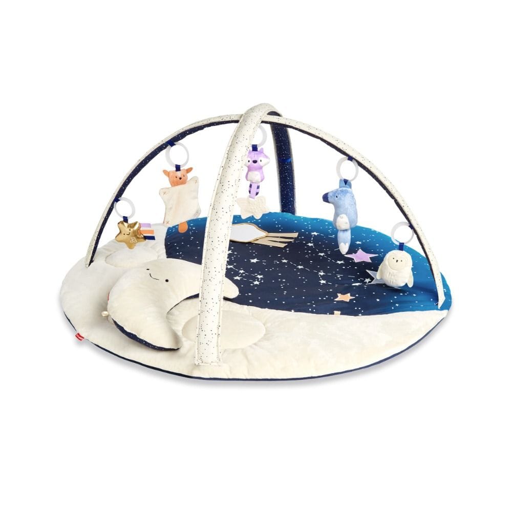 Skip Hop Celestial Dreams Tummy Time Mat 0-2 Years, 5 Sensory Hanging Toys with Music, Soft High-Contrast - Multicolour