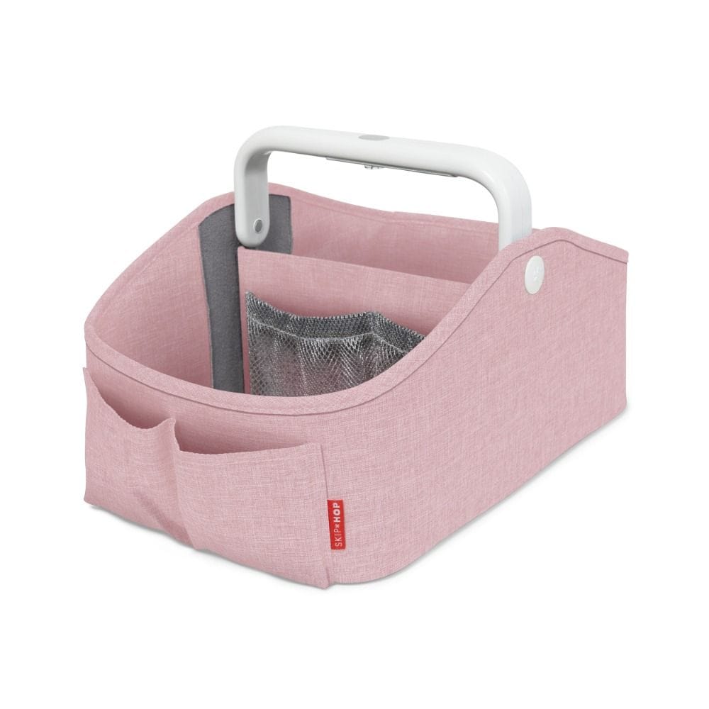 Skip Hop Light Up Diaper Caddy, Easy-Grip Handle With Soft Light, Customizable Interior Layout, Smart Pocket Storage Design - Heather Pink