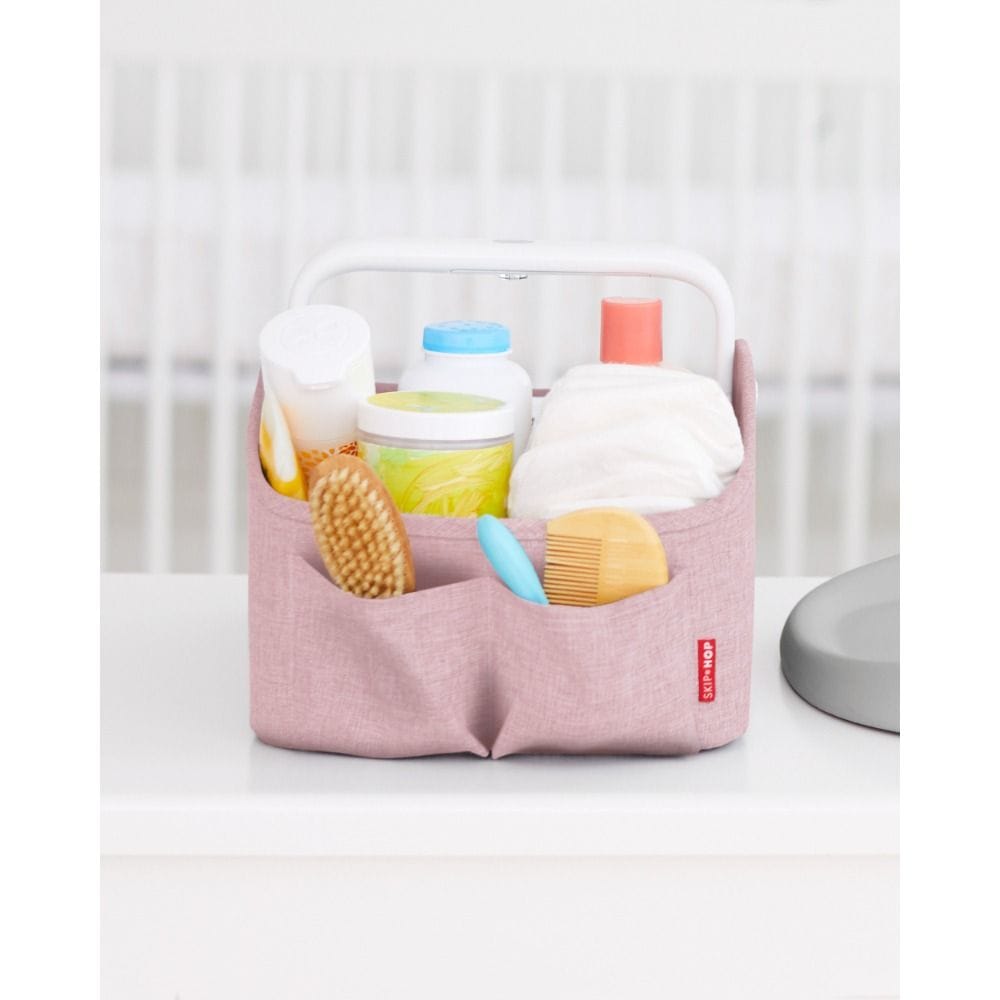 Skip Hop Light Up Diaper Caddy, Easy-Grip Handle With Soft Light, Customizable Interior Layout, Smart Pocket Storage Design - Heather Pink