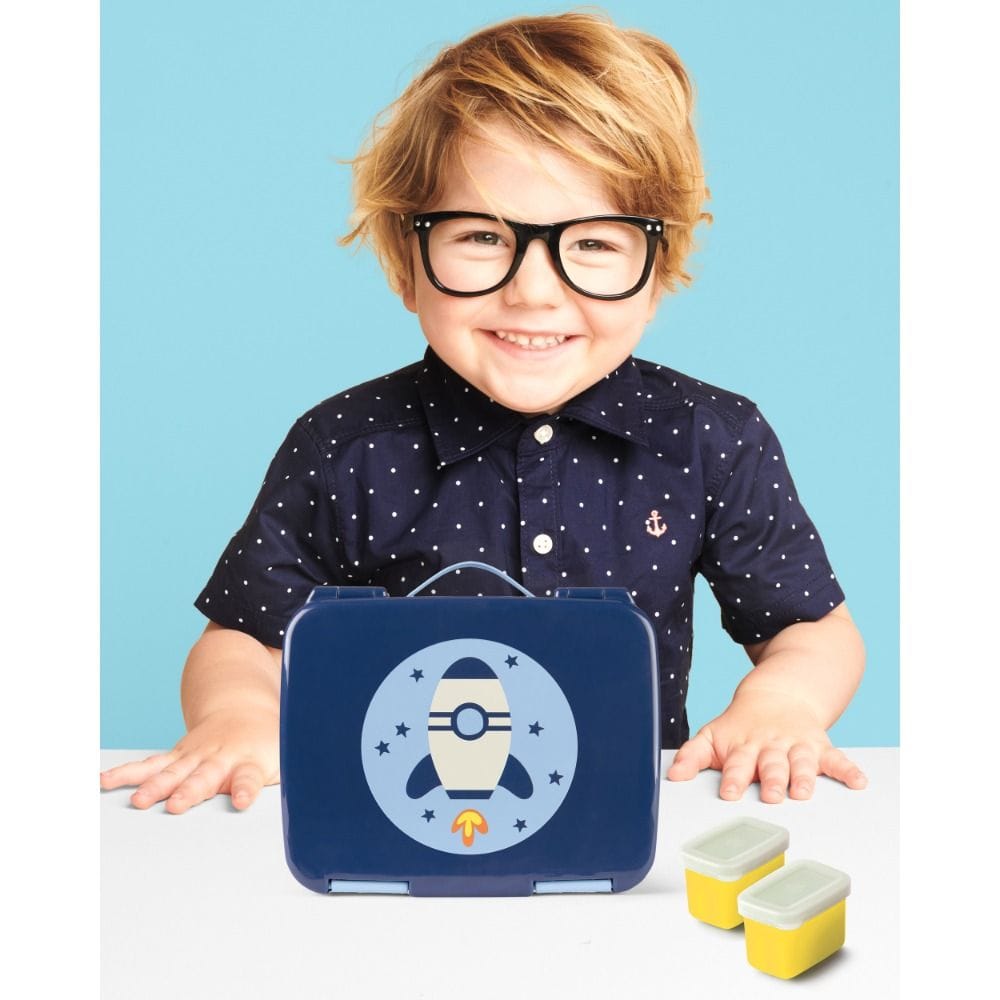Skip Hop Rocket Spark Style Bento Lunch Box 3+ Years, Easy Open And Close Latches, Flexible Carry Handle - Multicolour