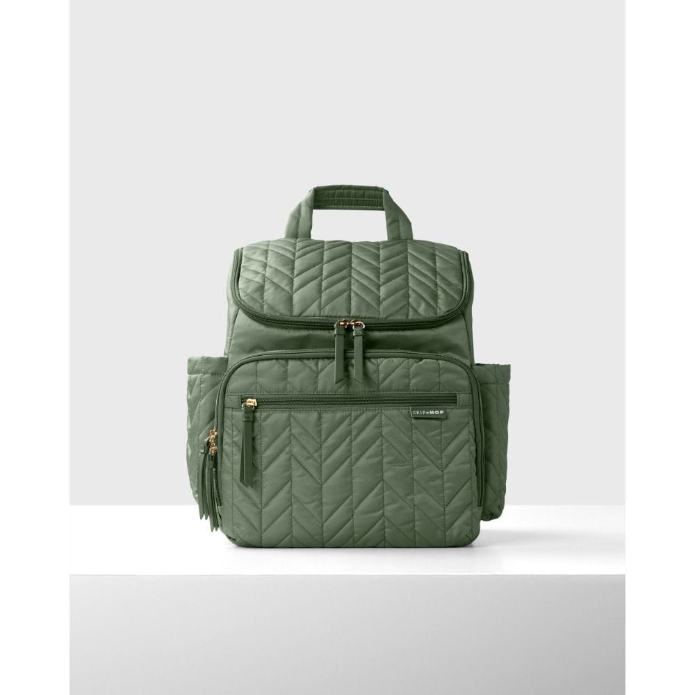 Skip Hop Forma Diaper Backpack, Lightweight And Waterproof Design, Smart Organized Storage System, Stroller-Friendly Clip System - Sage