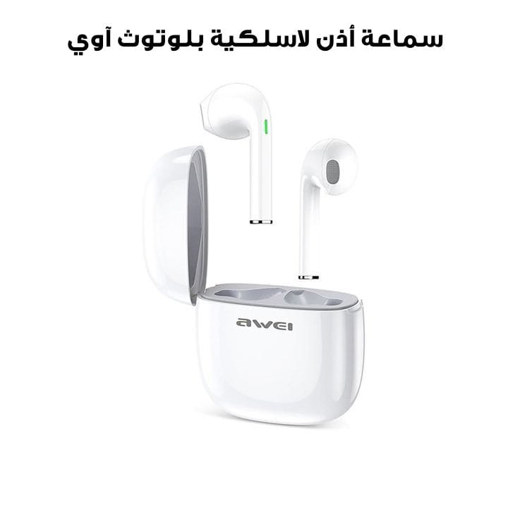 Awei T28 Wireless Bluetooth Earphones with Charging Case White | T28