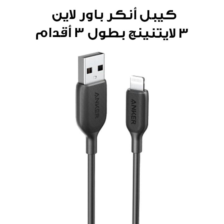 Anker Powerline III Lighting Cable 3ft- Black | A8812H11