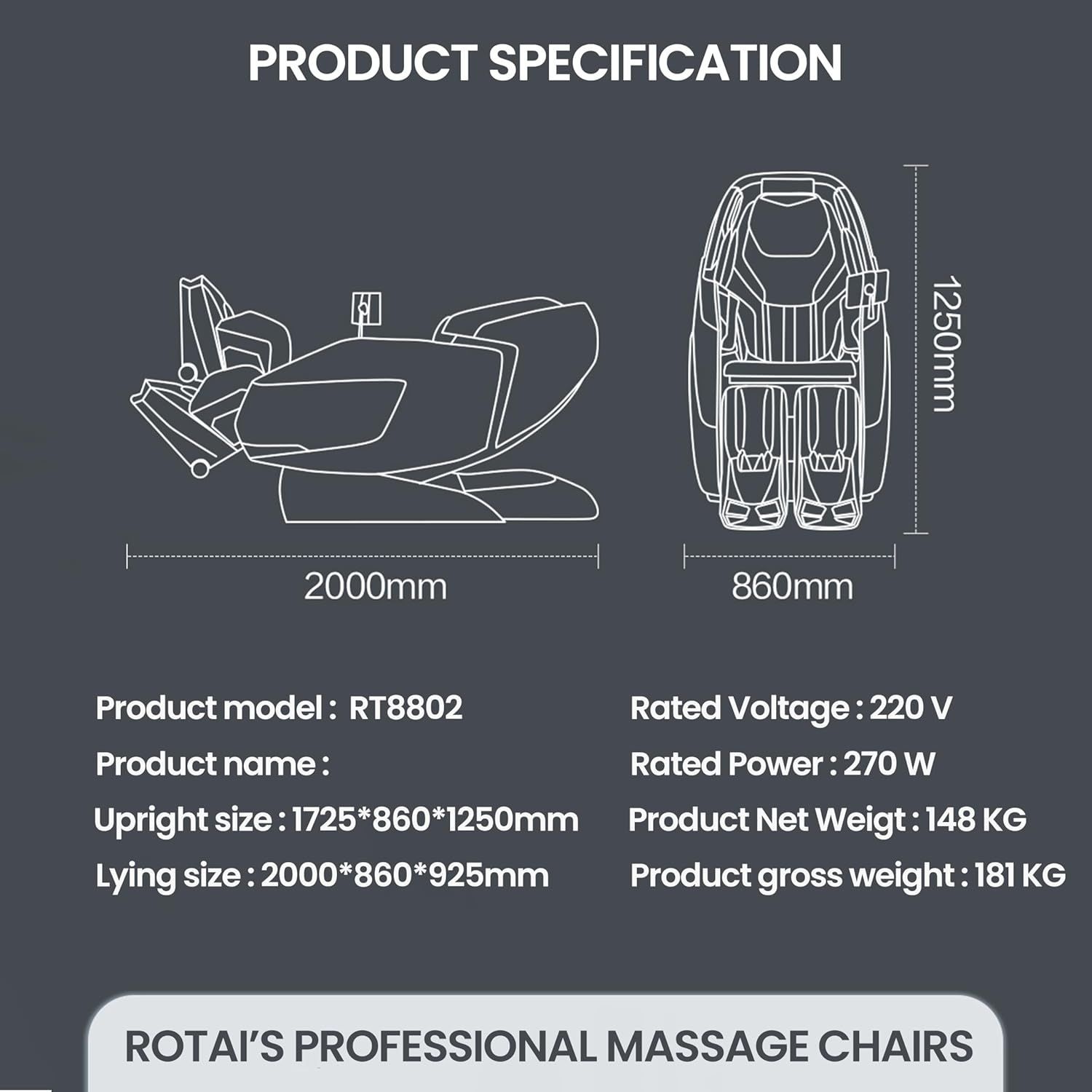 ROTAI AI Robotic Massage Chair with ROVO Walking Technology, 6D Dual Mechanism, Tri-Sole Reflexology, Heat Therapy, Voice Control & Bluetooth | Glacier Silver - RT8802