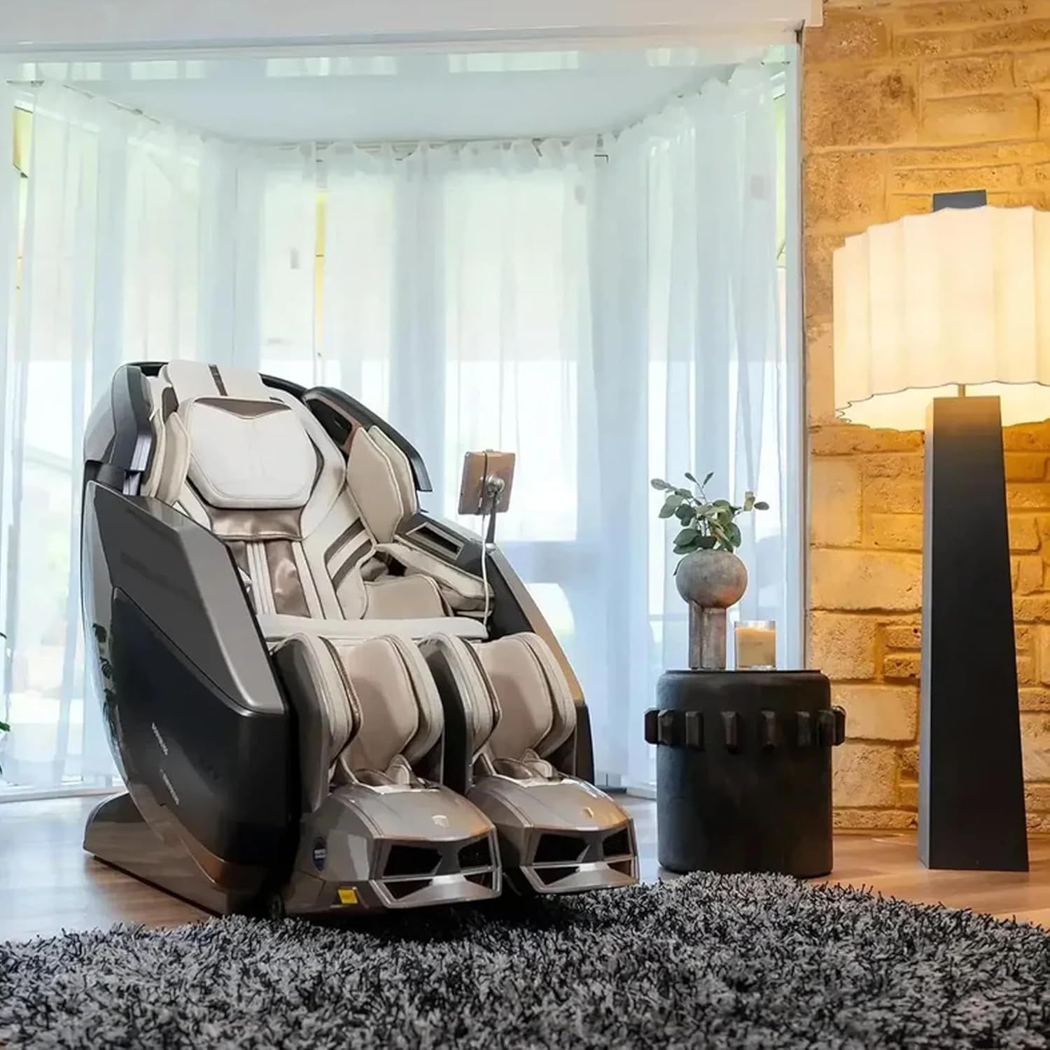 ROTAI AI Robotic Massage Chair with ROVO Walking Technology, 6D Dual Mechanism, Tri-Sole Reflexology, Heat Therapy, Voice Control & Bluetooth | Glacier Silver - RT8802