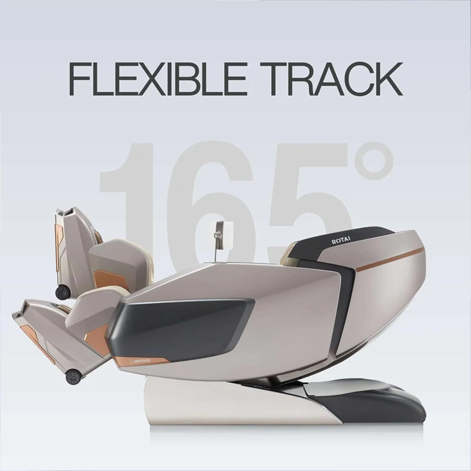 ROTAI AI Robotic Massage Chair with ROVO Walking Technology, 6D Dual Mechanism, Tri-Sole Reflexology, Heat Therapy, Voice Control & Bluetooth | Glacier Silver - RT8802