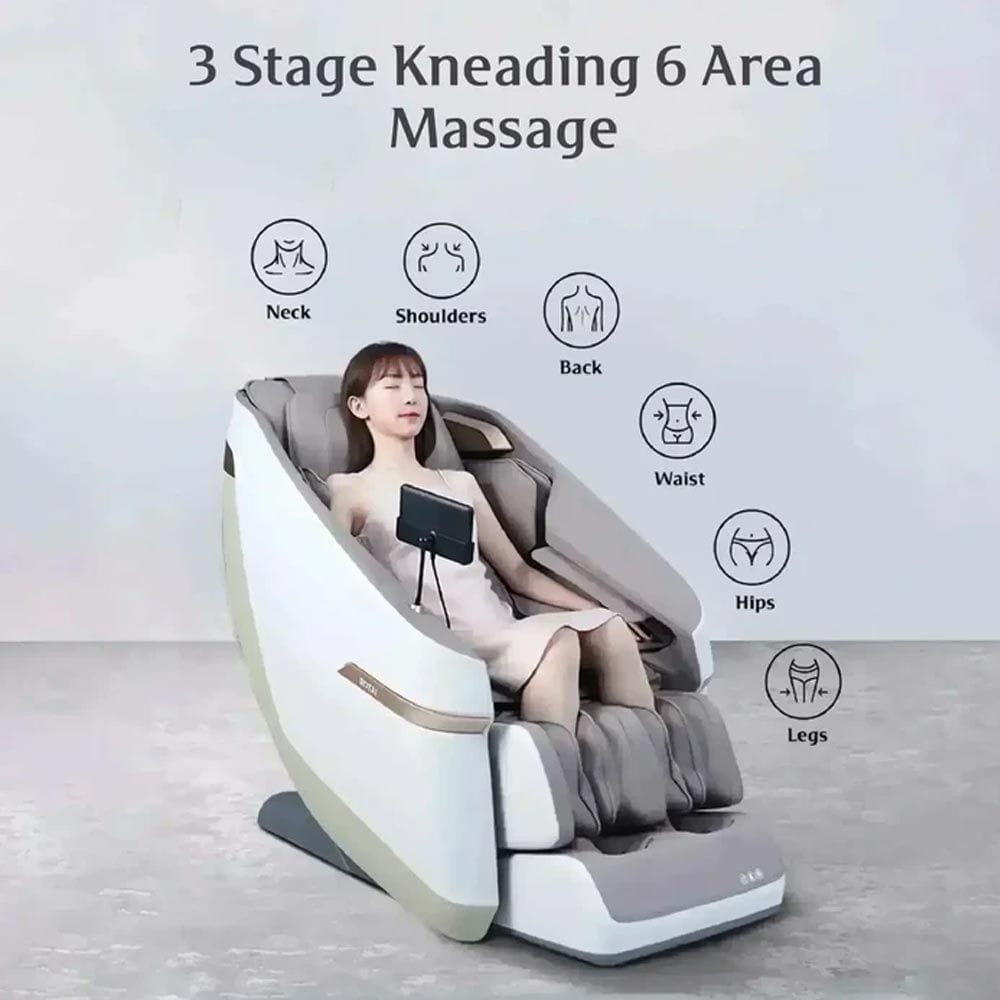 Rotai Jimny A36 Massage Chair with Full-Body Shiatsu, 12 Auto Programs, Zero Gravity, Carbon Fiber Heat Therapy & Built-In Speakers | Grey