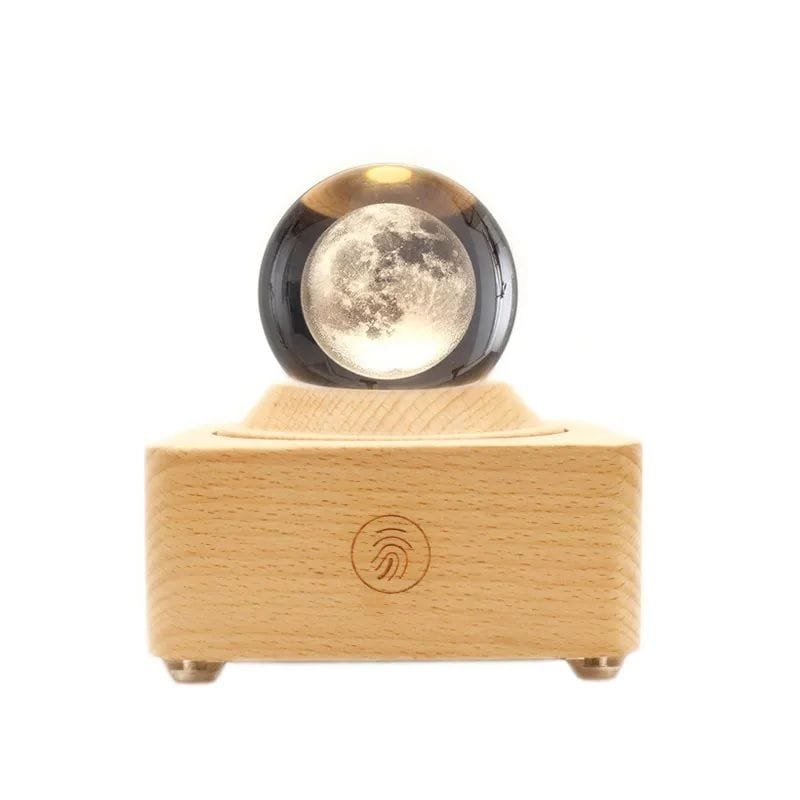 Home Tree Crystal Ball Bluetooth Speaker, Moon Projector Night Lamp, 1200mAh Rechargeable Battery, LED Ambient Light, Portable Music Box