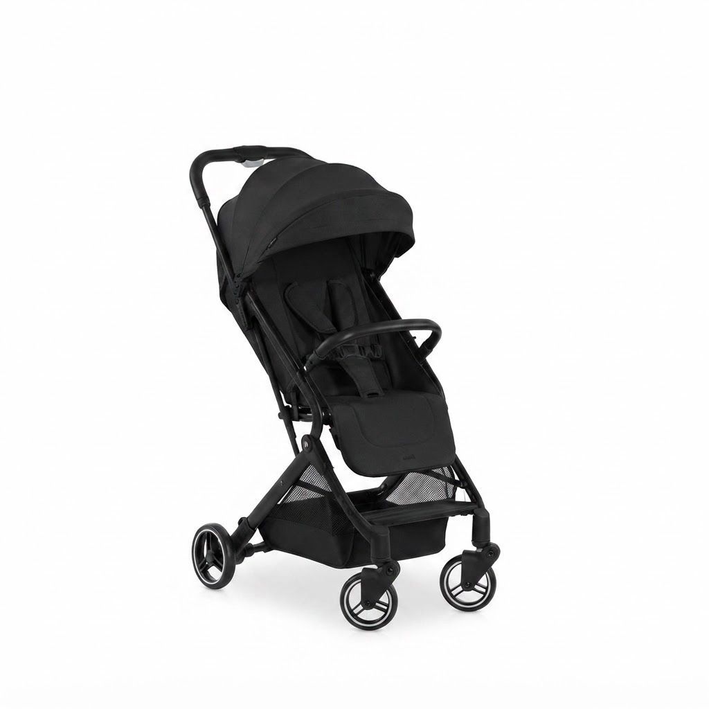 Hauck Travel N Care Compact Lightweight Travel Buggy, Black - Stroller for Toddlers up to 25kg, One-Hand Fold, Feather-Light Aluminium Frame with Robust Features
