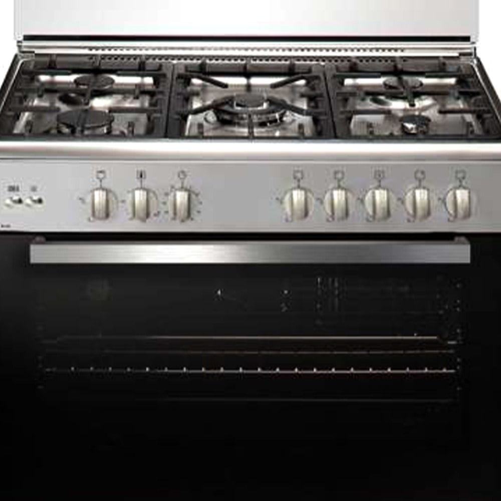 Akai 90x60cm Freestanding Gas Cooking Range, 5 Burners, Gas Oven & Grill, Turbo Fan, Turnspit, Full Safety | Inox - AGC-9060L