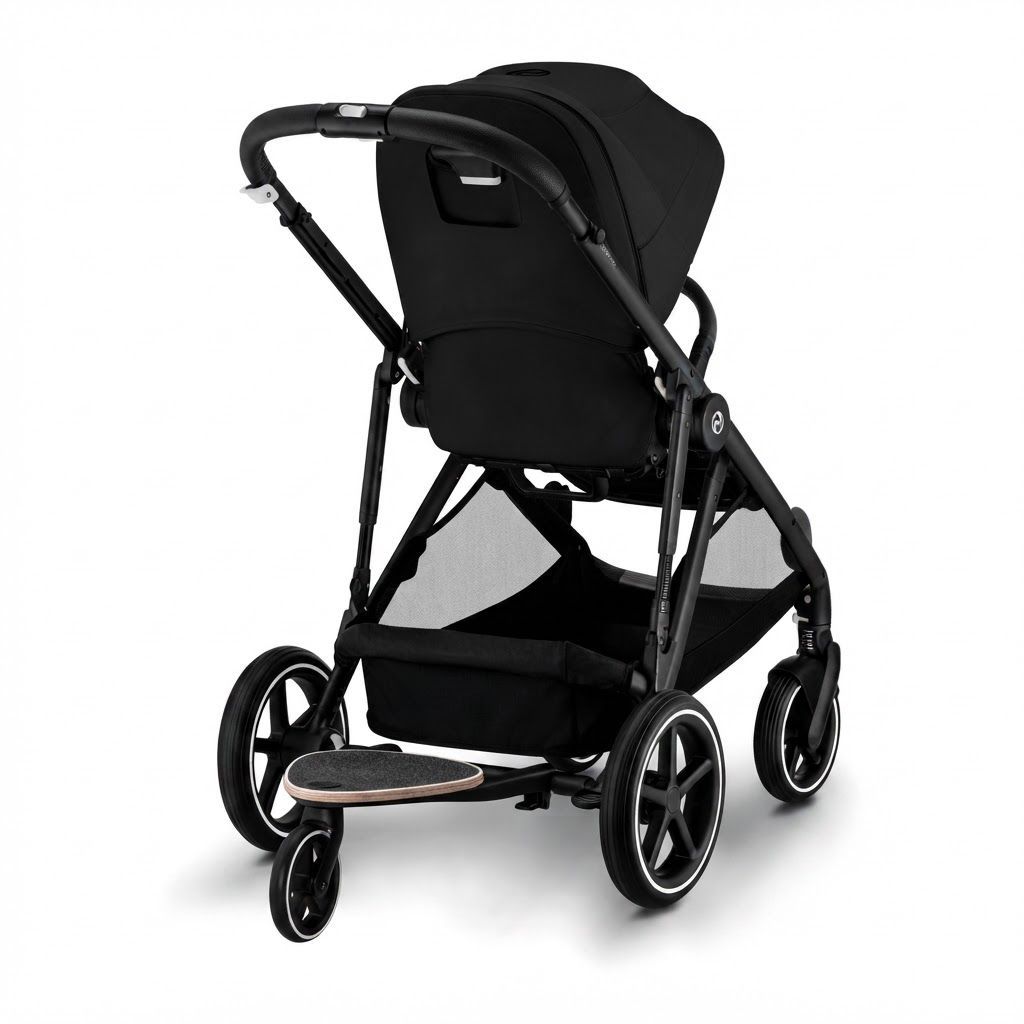 Cybex Gold Gazelle S Versatile Convertible Double Stroller, XXL Sun Canopy, Over 20 Configurations, Adapts as Your Family Grows, Smooth Comfortable Ride | Moon Black 