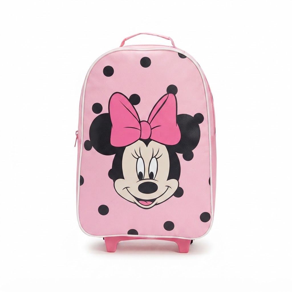Disney Kids Suitcase with Wheels - Lightweight Foldable Carry On Luggage for Girls - Stitch