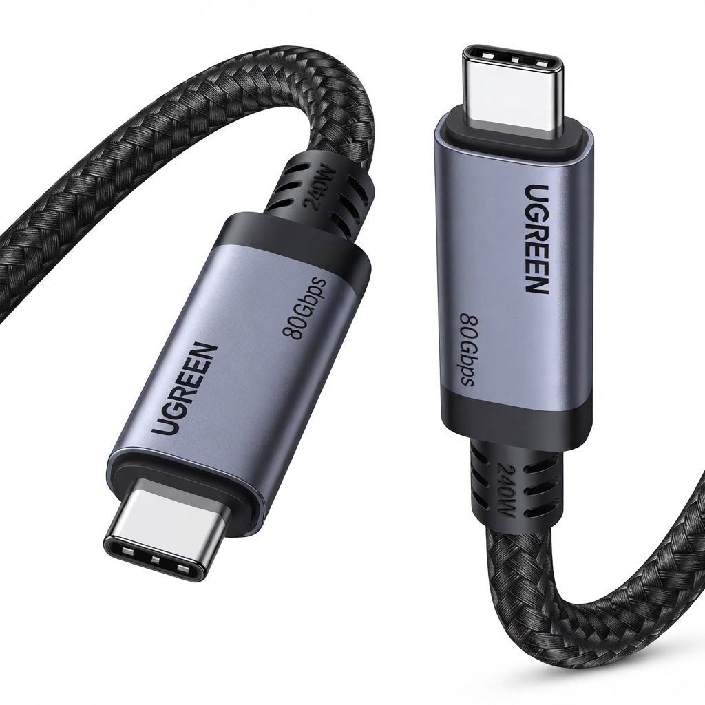 UGREEN 240W USB C Cable 1M, USB4 Gen4 80Gbps Data Transfer, 8K Video Output, PD 3.1 Fast Charging