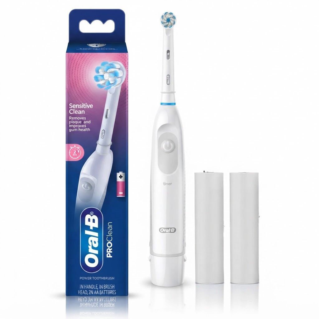 Oral-B Pro Expert Battery Powered Electric Toothbrush, Multicolour - CrossAction Head, Plaque