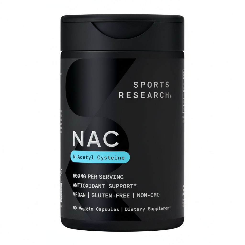 Sports Research Vegan NAC Supplement 600mg - Antioxidant & Immune Support